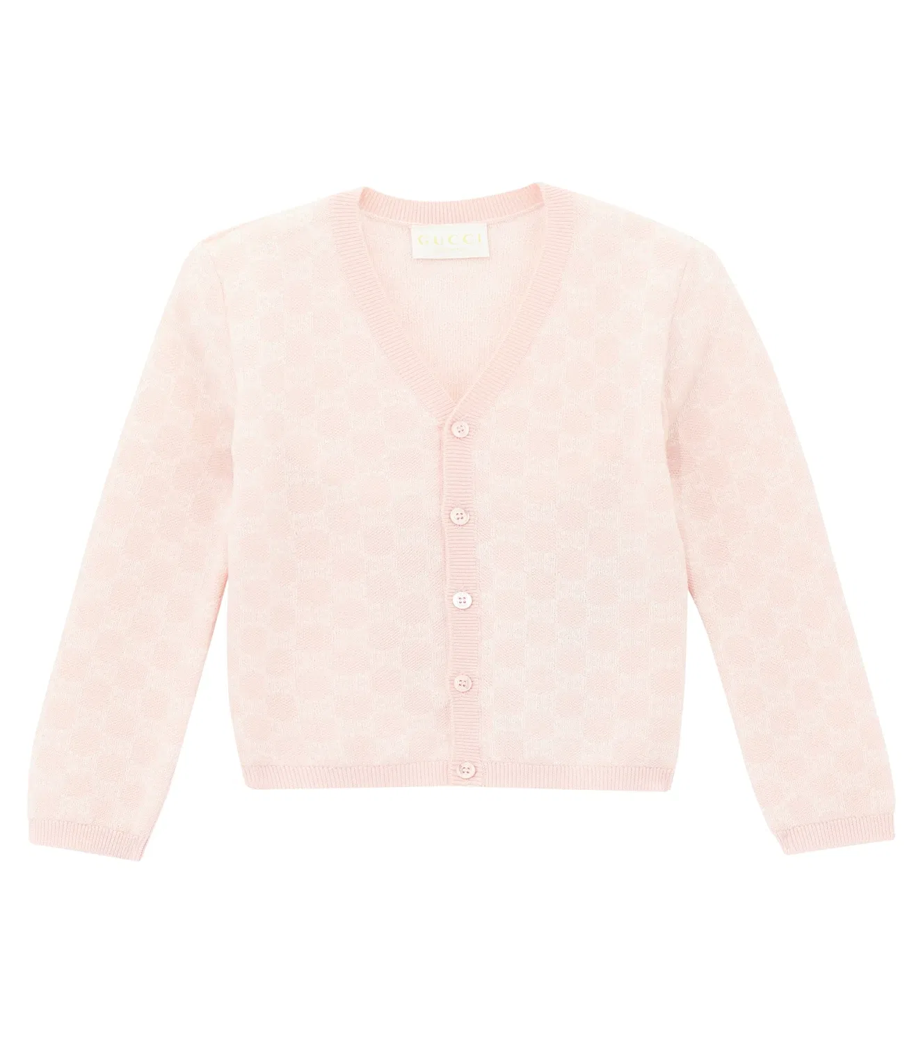 Детский кардиган из шерсти с узором GG Gucci Kids, розовый