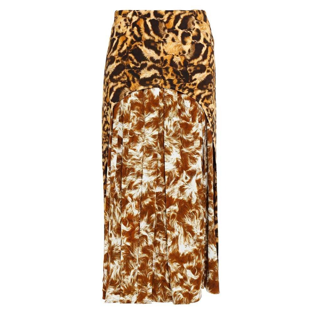 

Юбка Victoria Beckham Midi, коричневый/мультиколор