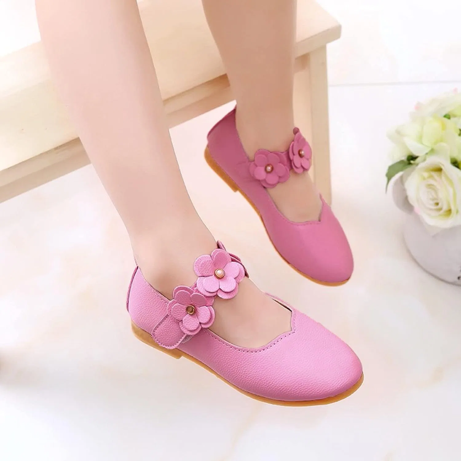 Детские балетки для девочек с принтом Angela Dress Mary Jane Ballet Flats, Pink — фото 2