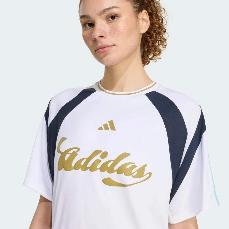 Футболка спортивная с принтом House of Tiro Forma adidas, Бело-бежевый — фото 4