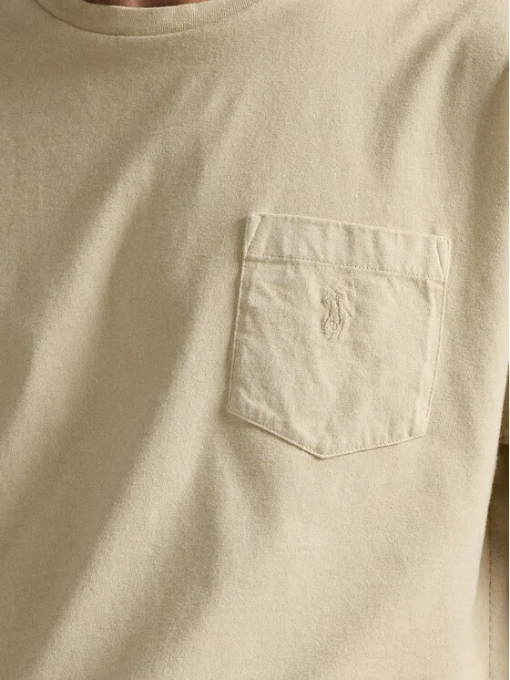 Футболка custom slim fit Polo Ralph Lauren, бежевый — фото 4