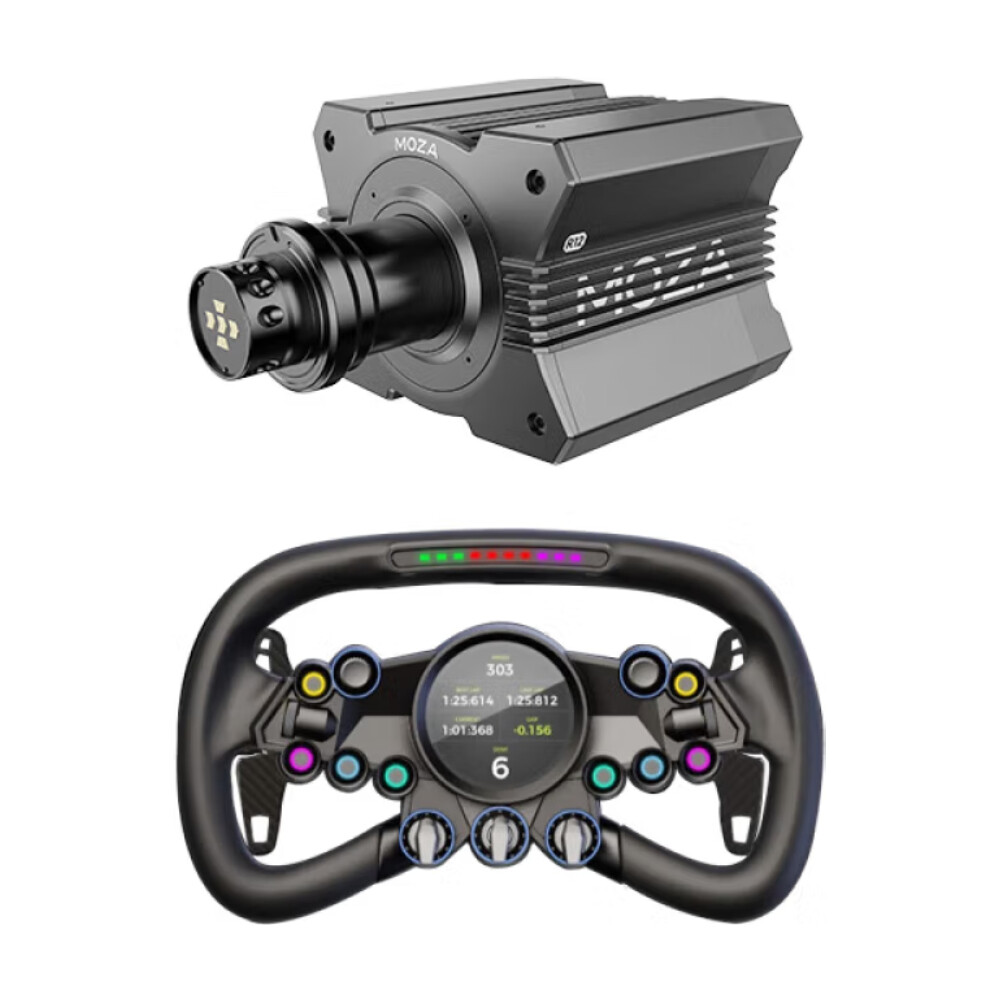 

Руль Moza R12, База руля R12 + Руль Vision GS, черный