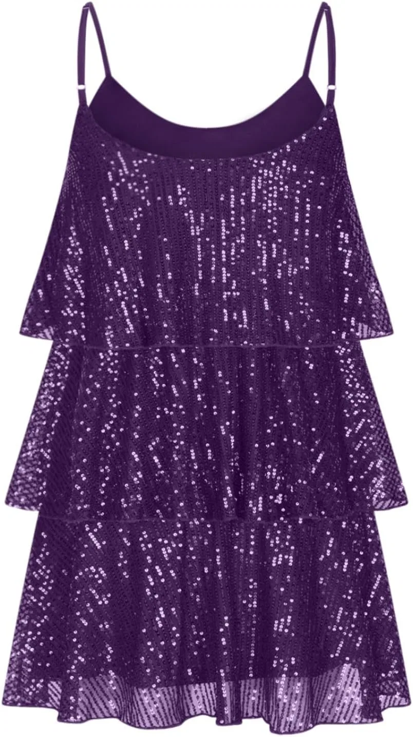Женское платье с блестками V-образным вырезом, Purple — фото 3