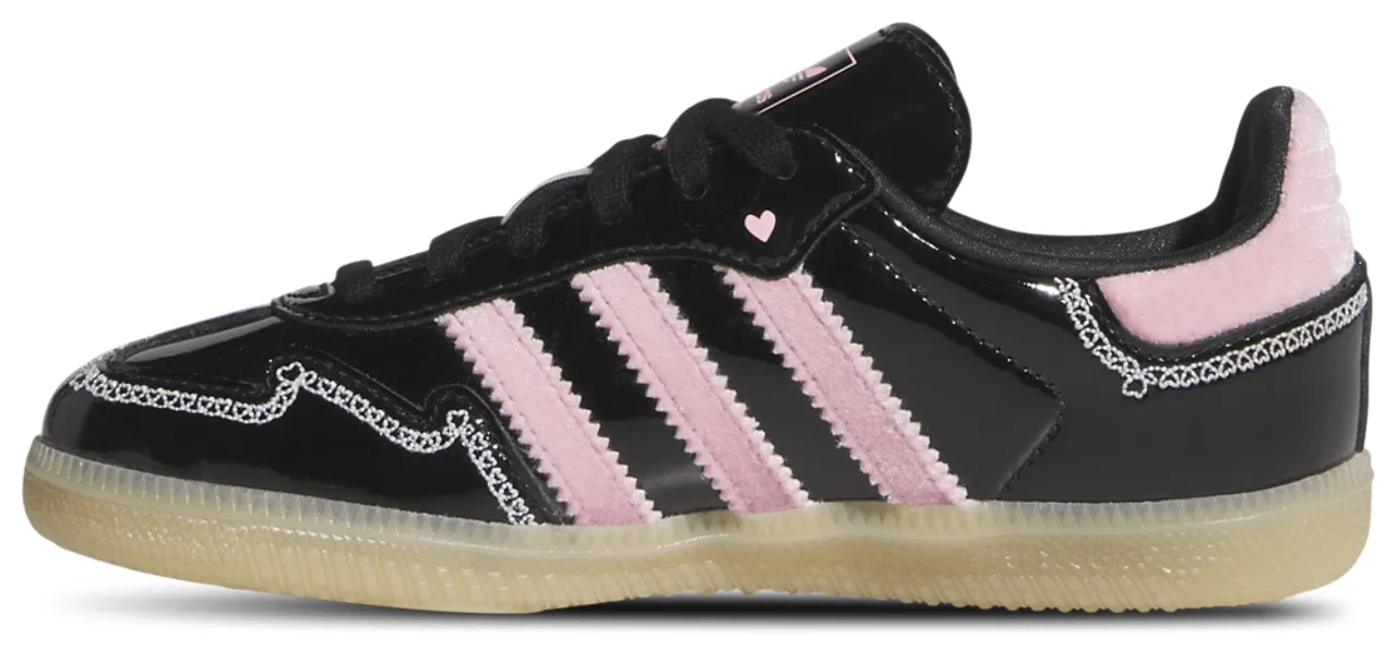 Кроссовки для девочек Samba Adidas, розовый/черный — фото 2