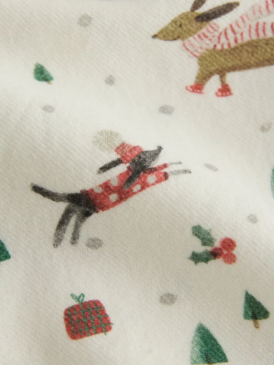 Рубашка Next Regular fit Button Up Shirt 'Christmas' белого цвета — фото 3