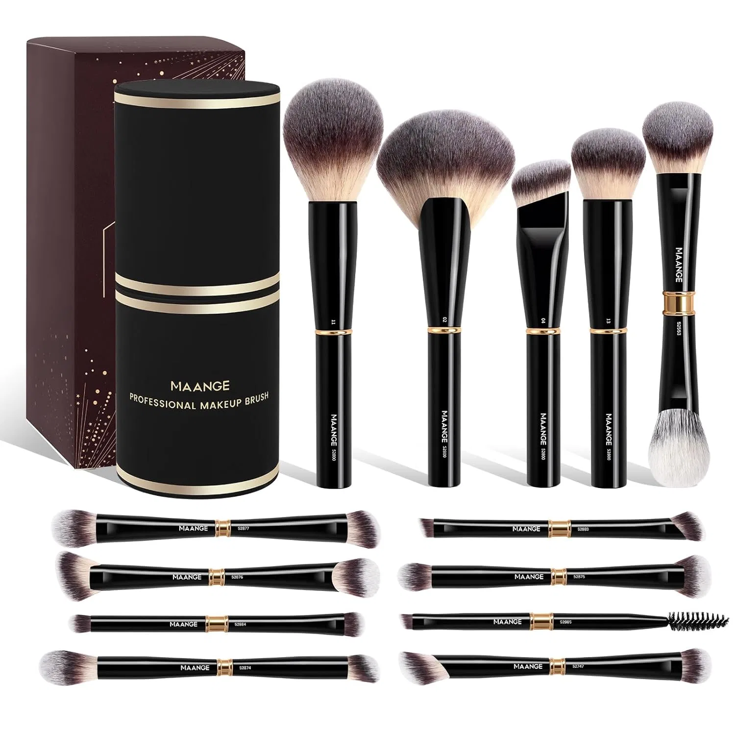 Набор кистей для макияжа 13 предметов, Maange, Black