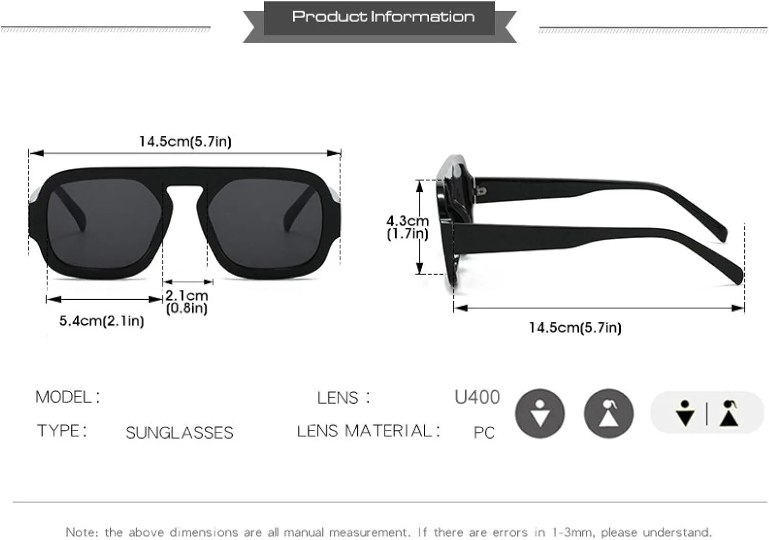 

Солнцезащитные очки с защитой от УФ-излучения UV400 | Яркие цвета | Для женщин и мужчин | Для занятий спортом на открытом воздухе и вождения DSVIGF, Black-blue.