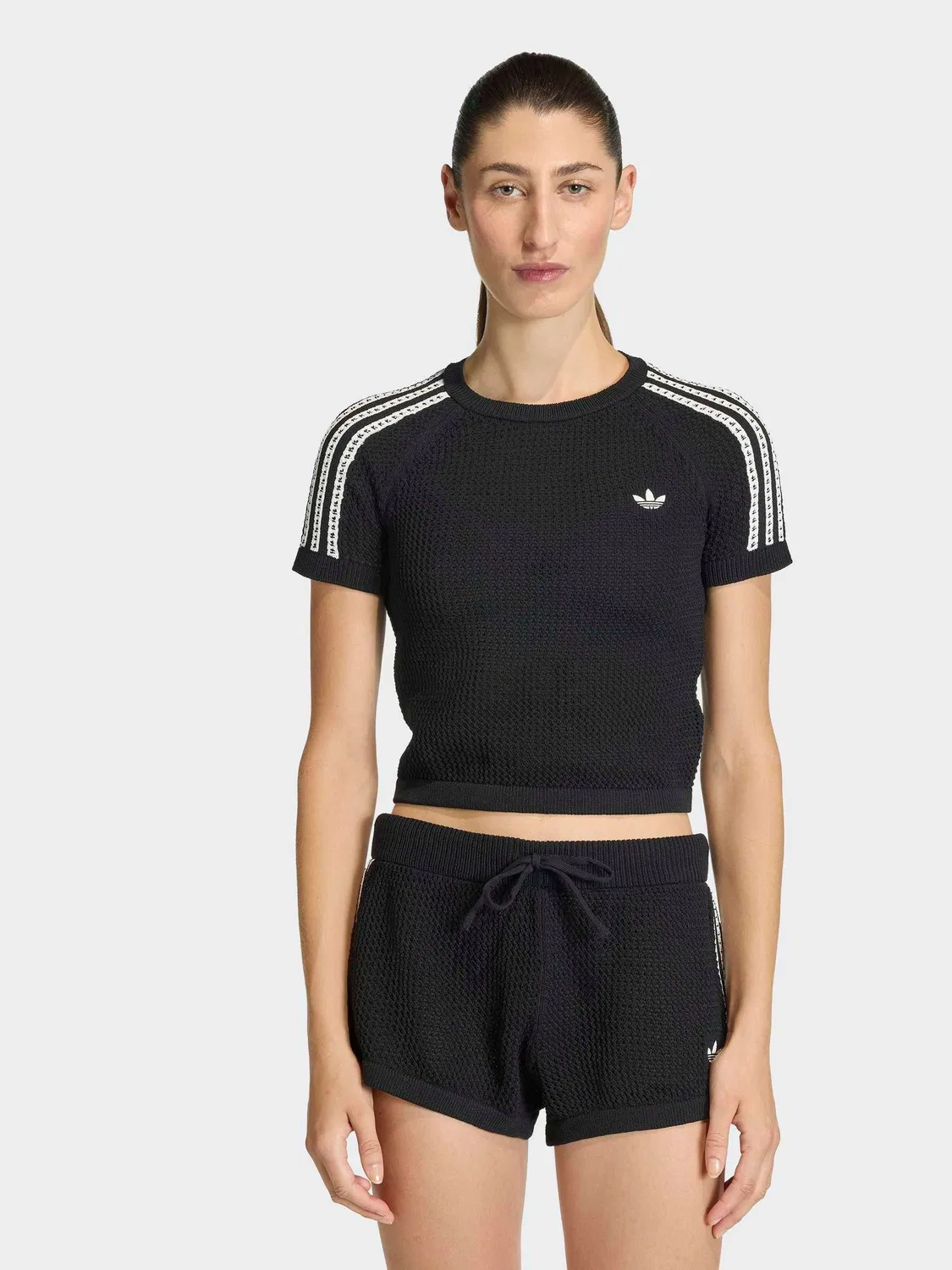 Футболка с вязаным кружевом, Cali Tee, adidas Originals, черный