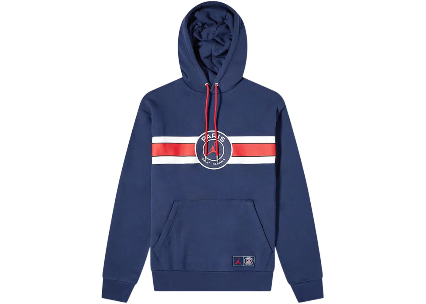 Мужская худи Jordan x PSG Paris Saint Germain Popover Hoodie, Midnight Navy/Red/White