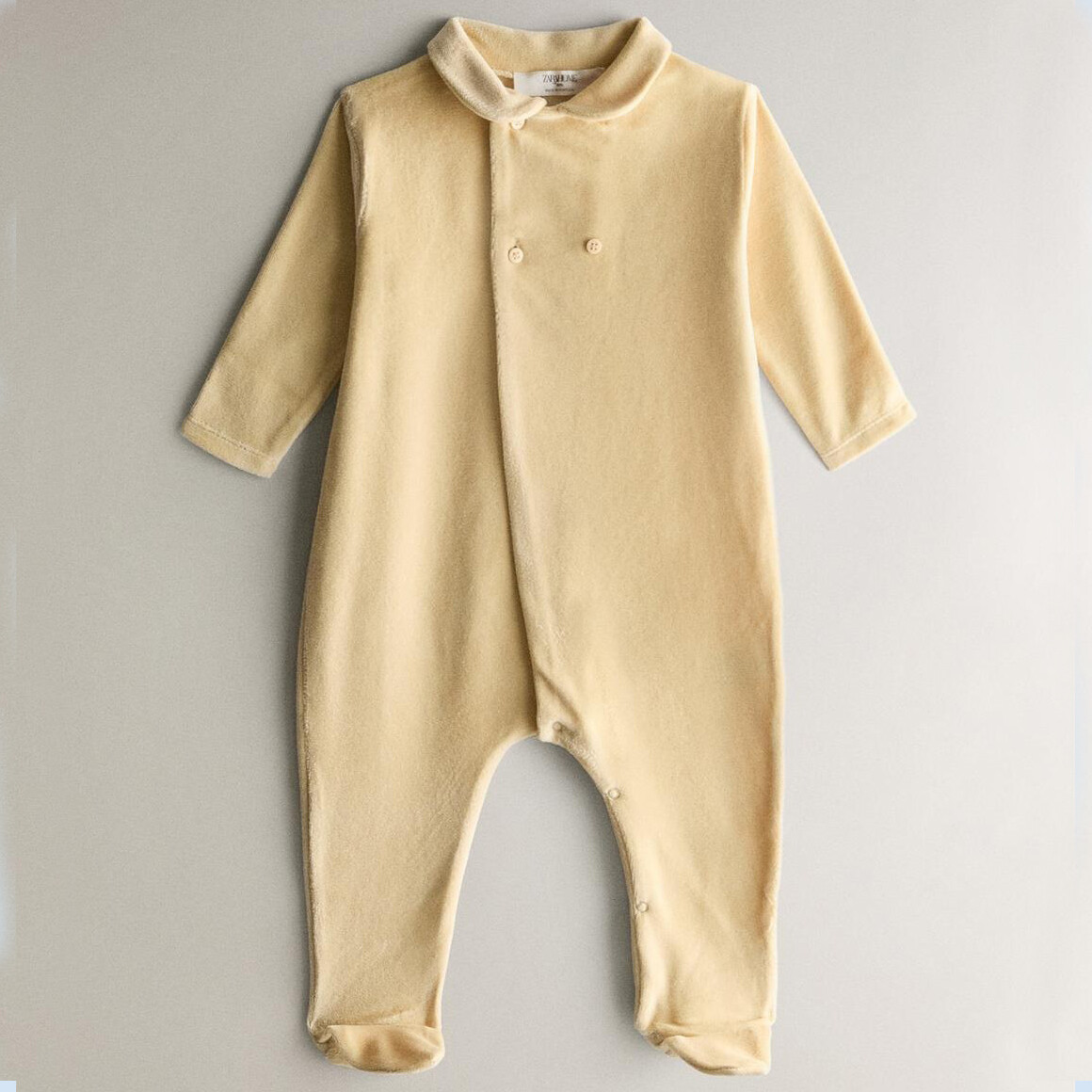 

Детский велюровый комбинезон Zara Home, желтый
