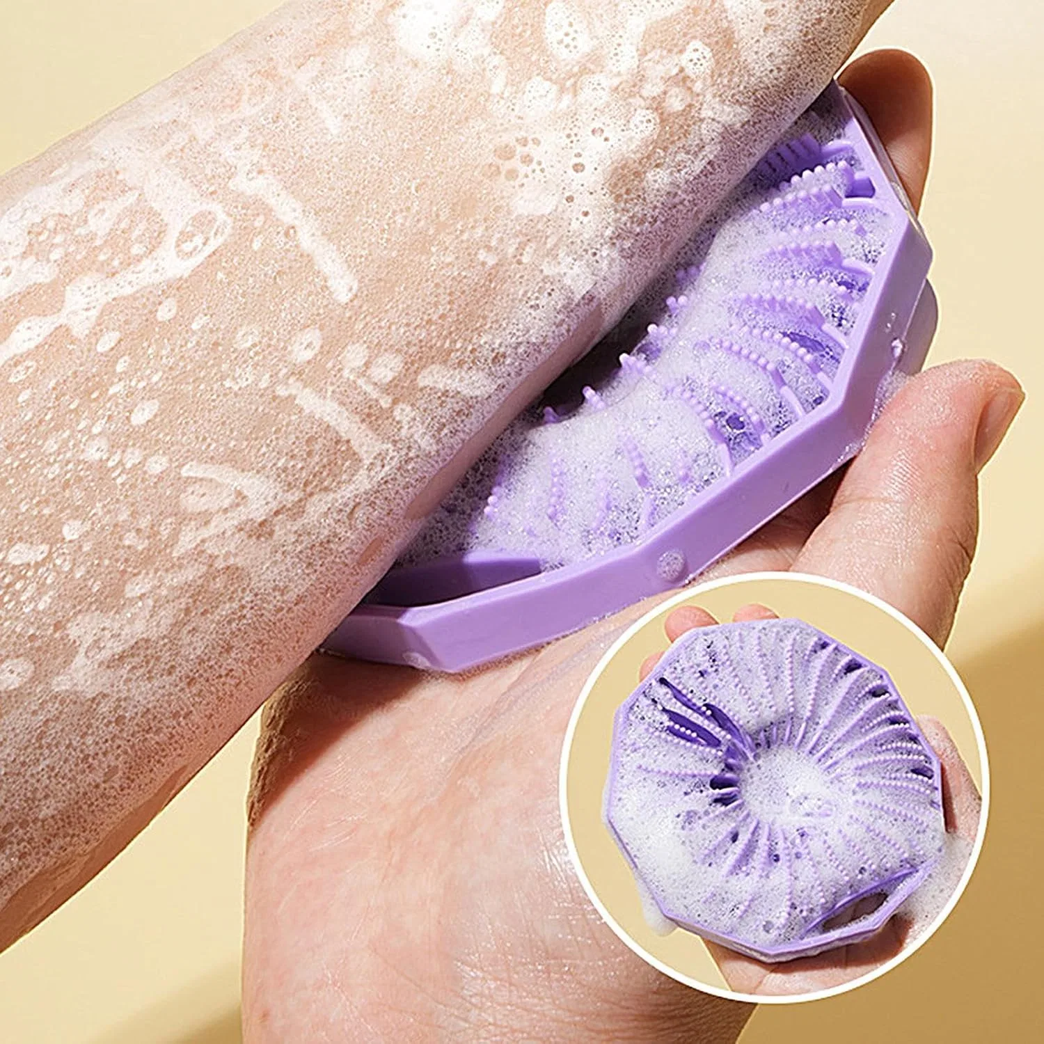 Силиконовая щетка для тела, 2 шт, Generic, Violett — фото 2