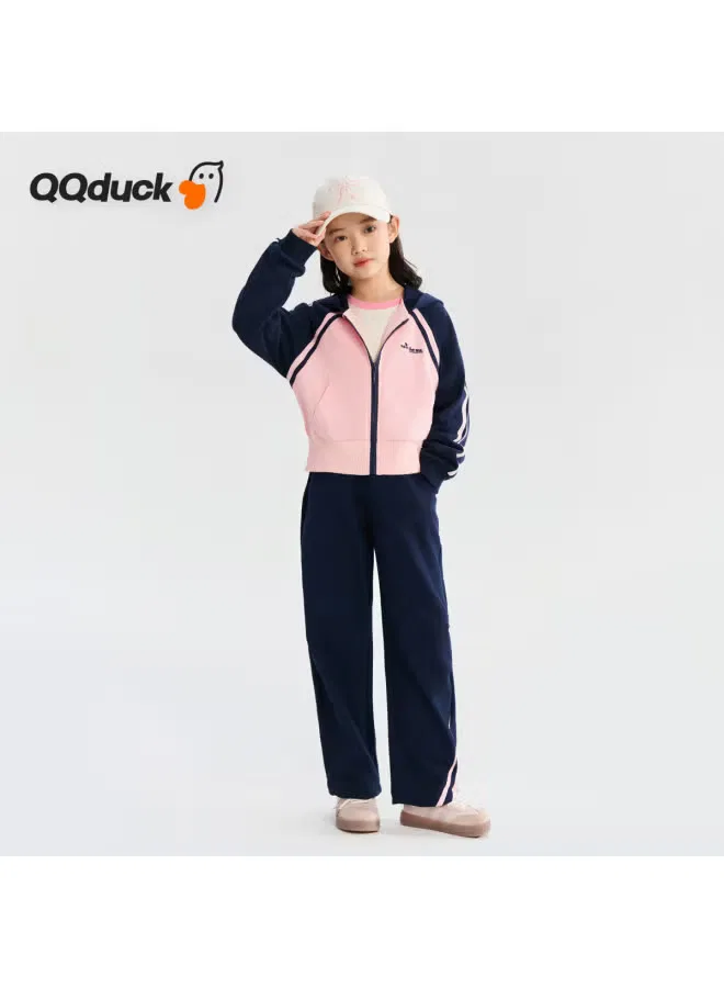 Комплект одежды с принтом сердечки для девочки Qq Duck, темно-синий