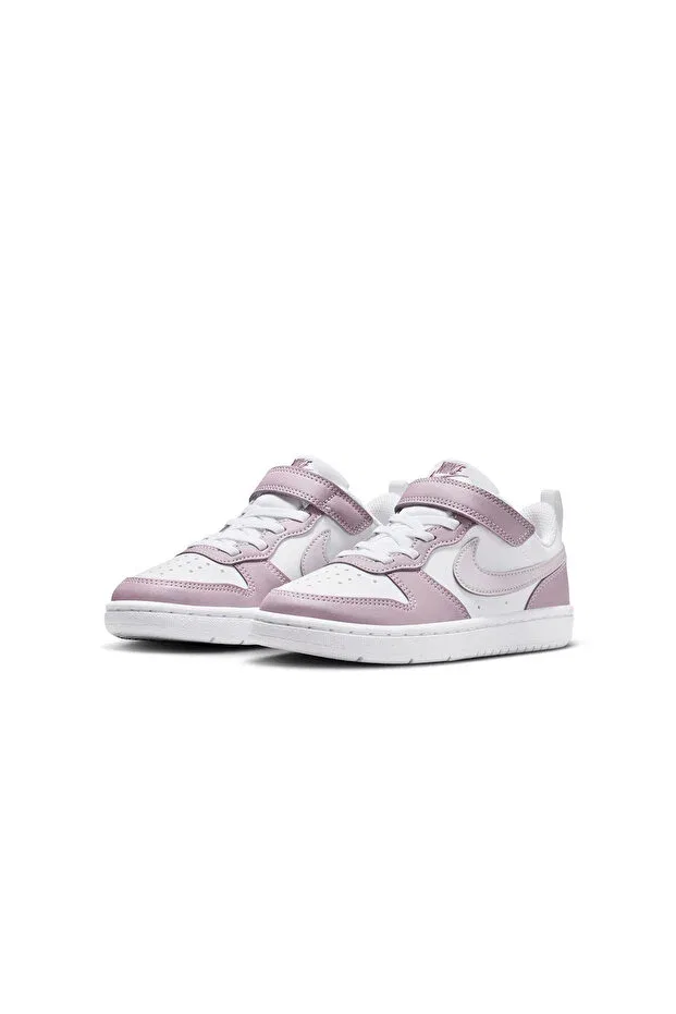 Детские кеды для девочек с липучкой Court Borough Low Recraft (PS) Nike, Lilac White