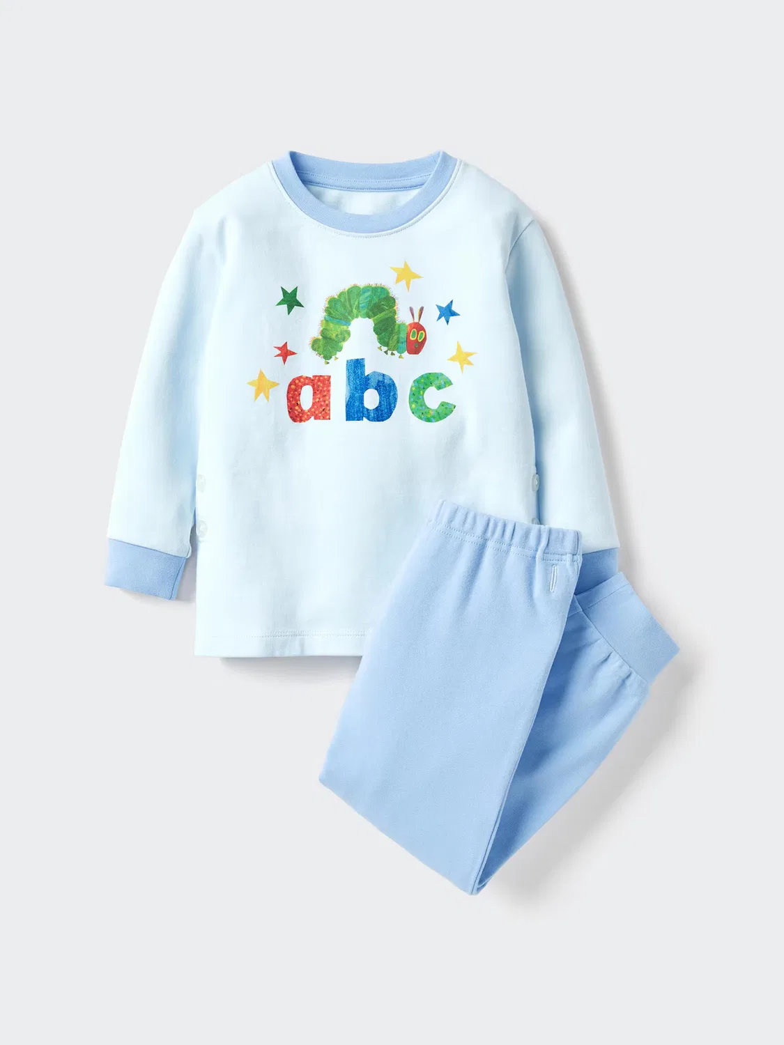 Пижама Uniqlo, с длинным рукавом, Гусеница, синий