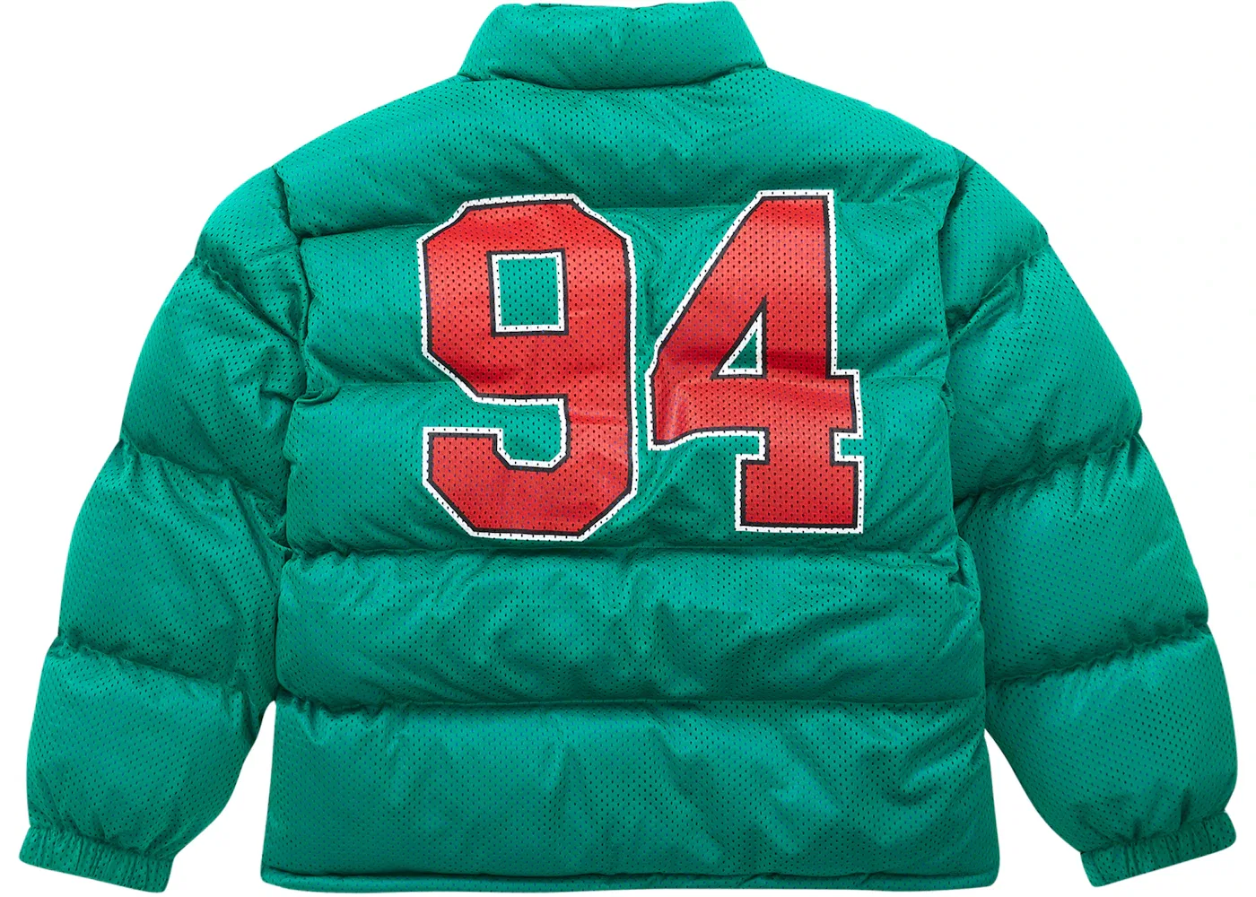 Мужская куртка-пуховик с сетчатой вставкой Supreme Mesh Jersey Puffer Jacket, Green — фото 3