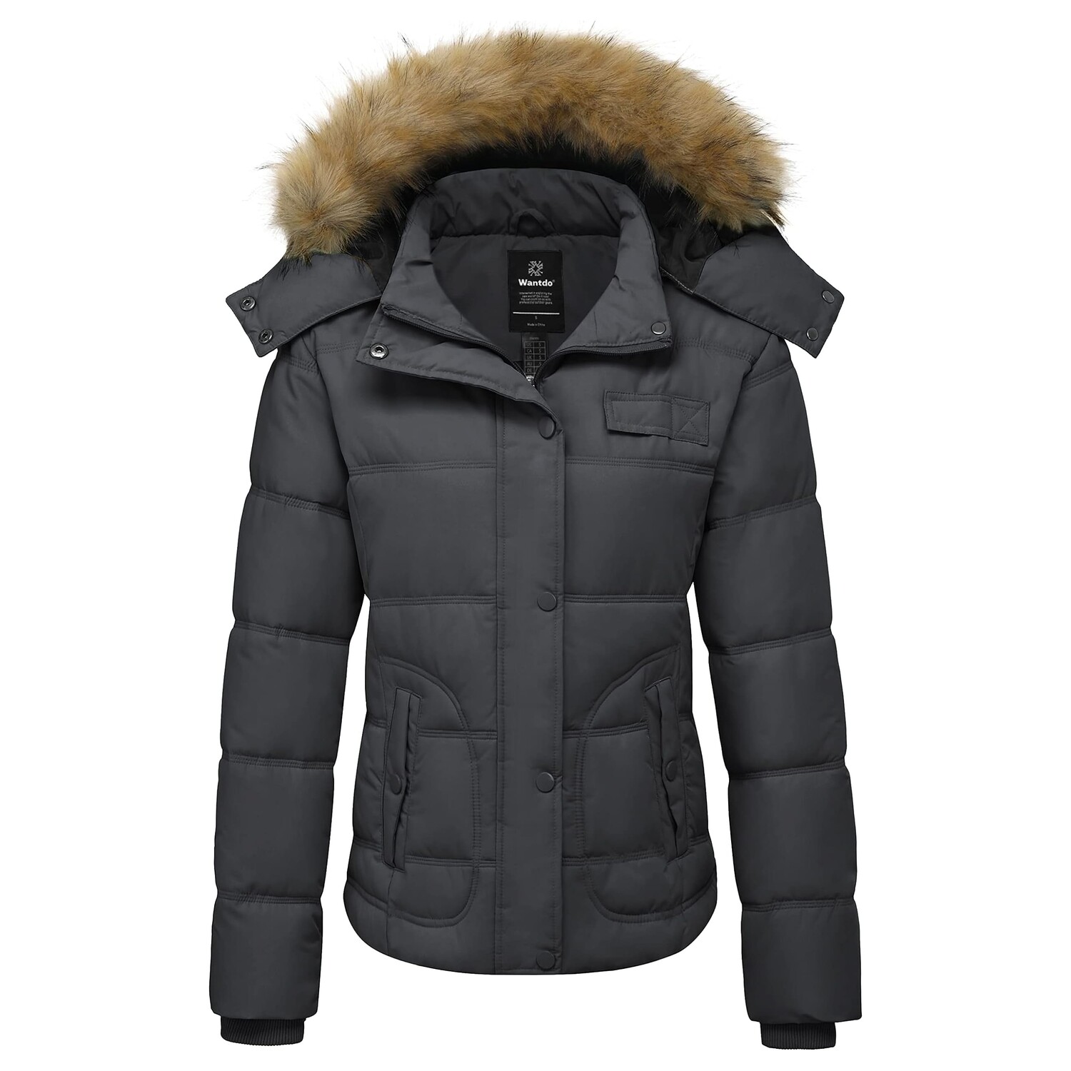 

Куртка Wantdo Waterproof Hooded Faux Fur, темно-серый