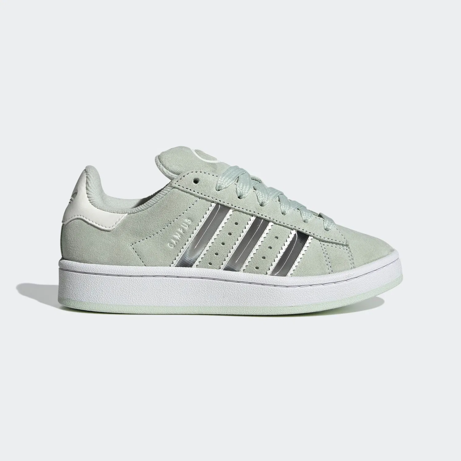 Детские кроссовки замшевые Campus 00s Adidas Originals, Linen Green/Matte Silver/Off White — фото 3