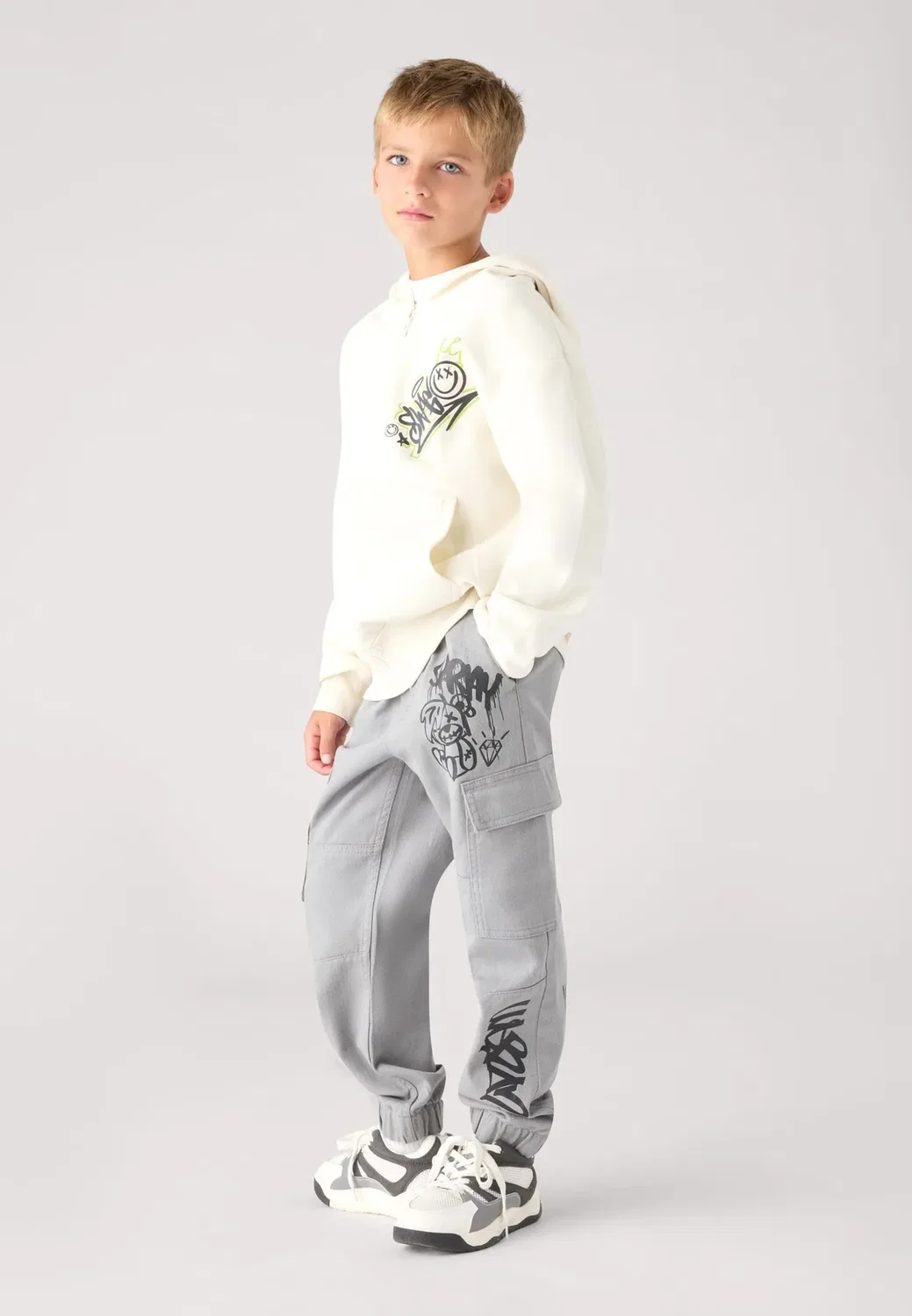 Pantalone Lungo Con Stampa - брюки-карго Terranova, Grey