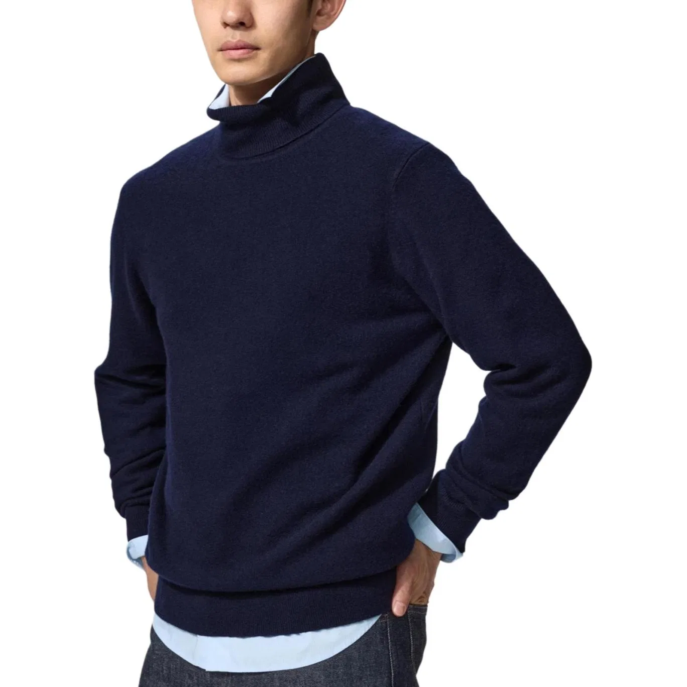 Мужской кашемировый свитер Navy Blue UNIQLO — фото 3