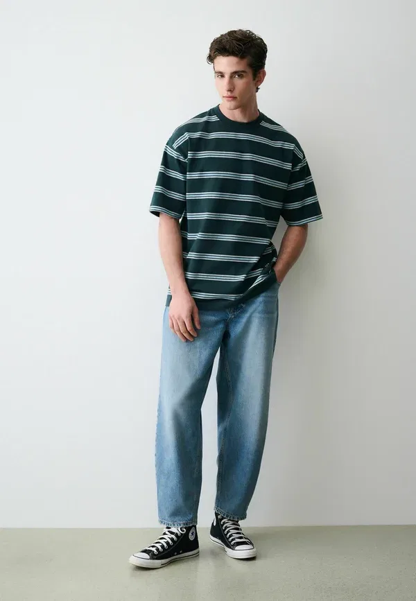 Футболка хлопковая Regular Fit - Striped Heavy Weight T-Shirt Next, Green, зеленый — фото 2