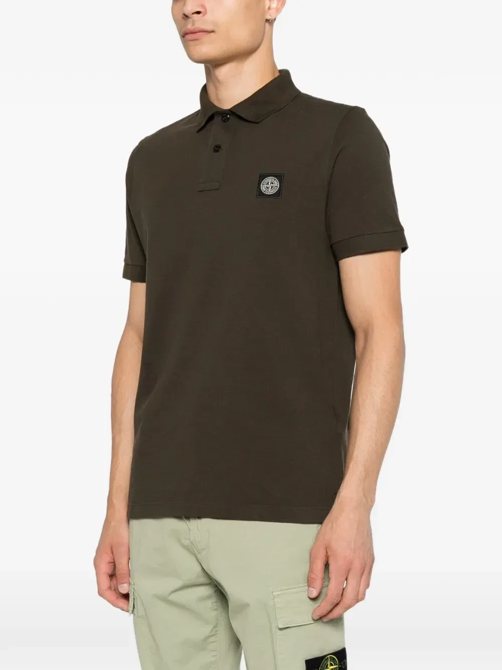 Рубашка поло с логотипом-патчем Stone Island, зеленый — фото 3