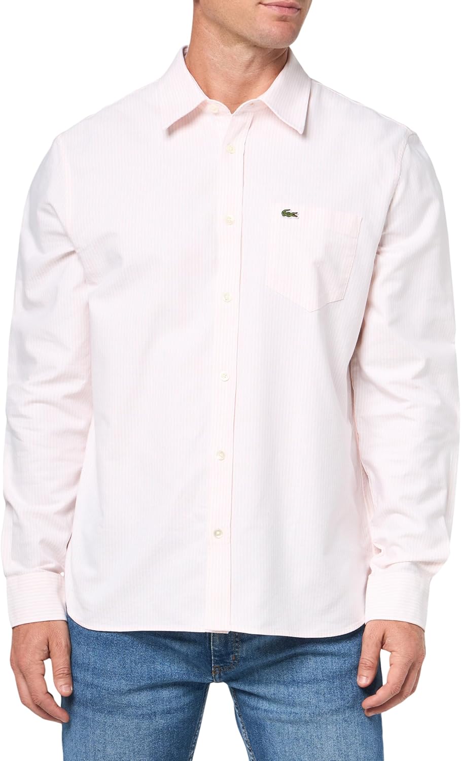 

Lacoste мужская рубашка с длинным рукавом в полоску, regular fit, из основной коллекции, Nidus/White Pocket