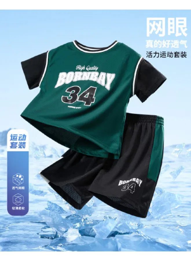 Комплект с шортами с коротким рукавом Bornbay, темно-зеленый