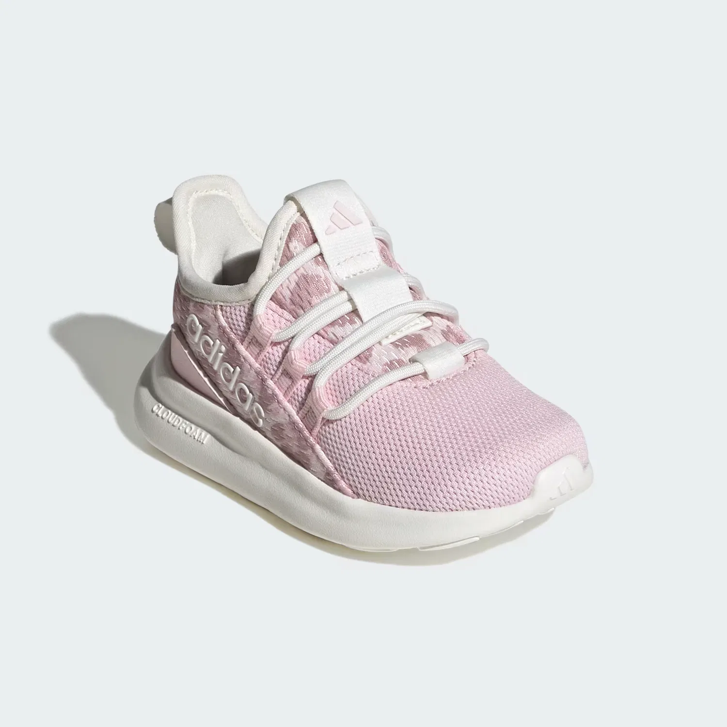 Детские кроссовки без шнуровки LITE RACER ADAPT 8.0 Adidas Sportswear, белый с розовым — фото 4