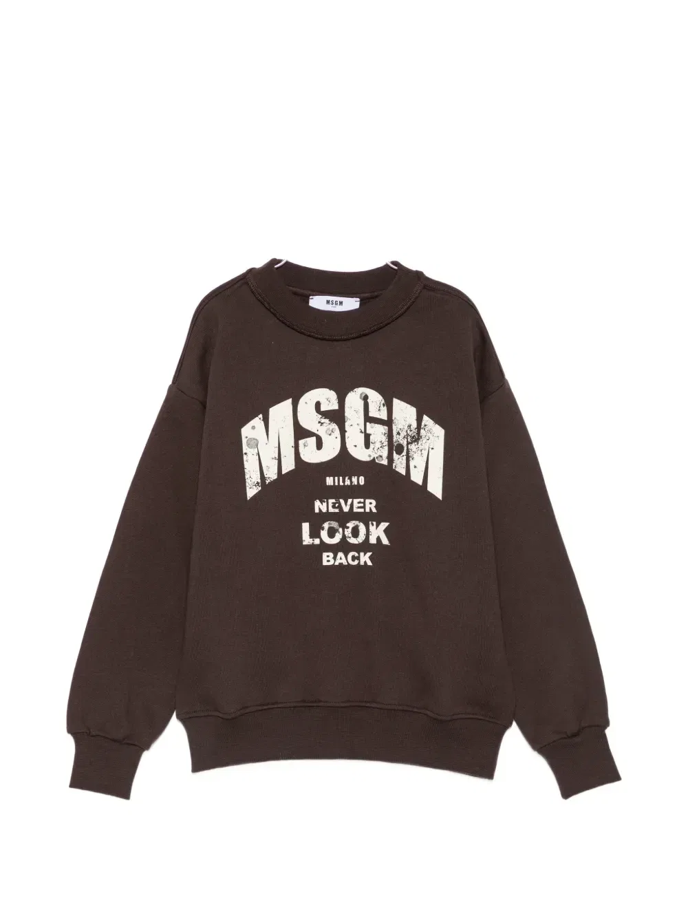 Свитшот с логотипом Msgm Kids, коричневый