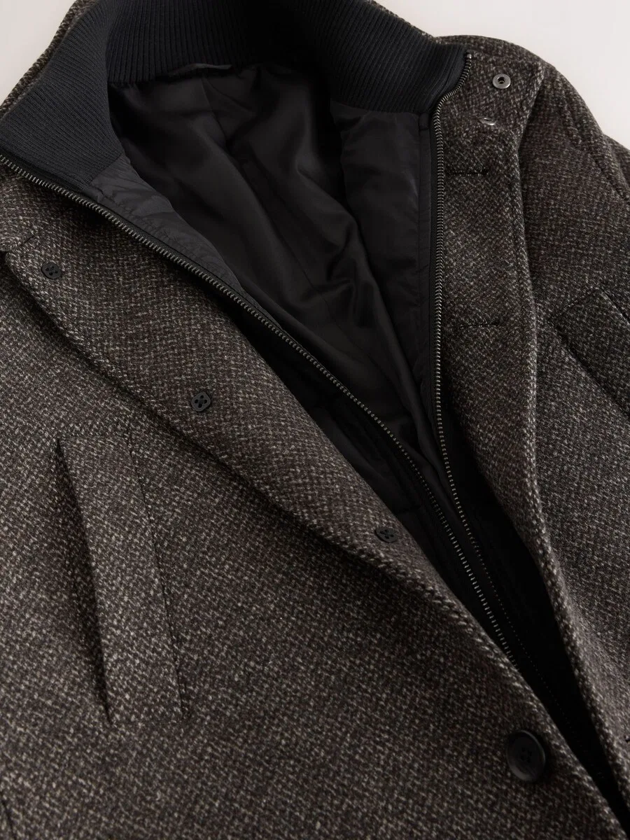 Пальто Next Between-Seasons темно-коричневого цвета — фото 4