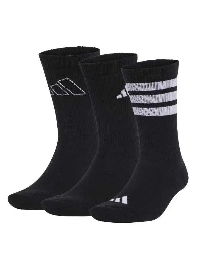 Носки с логотипом, комплект из 3 пар, Adidas, черный