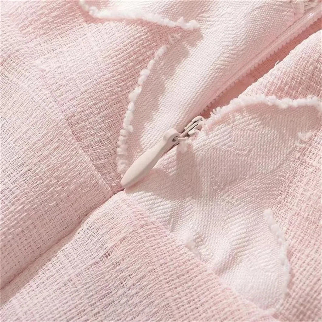Женское кружевное платье-комбинация богемного стиля с открытой спиной, Pink — фото 4