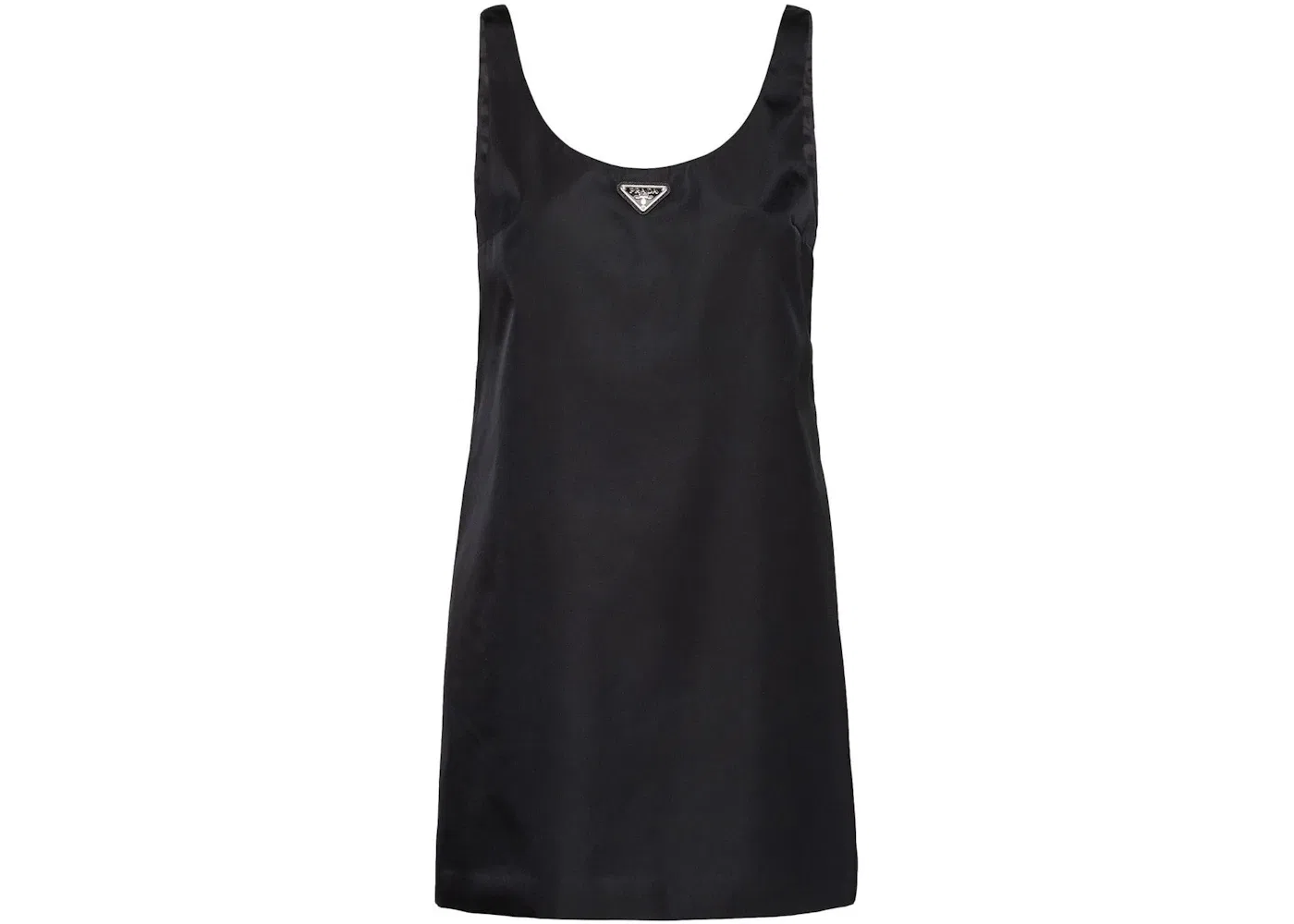 Женское мини-платье с логотипом Prada Re-Nylon Logo Plaque Prada, Black