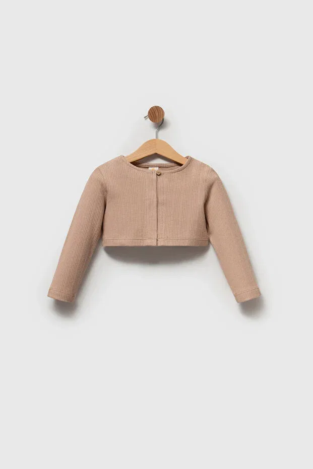 Детское болеро для девочек хлопковое Basics Dfn, Beige