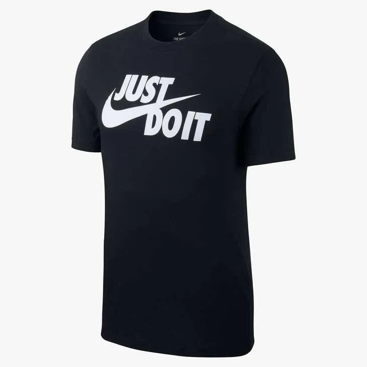 Мужская хлопковая футболка JDI Swoosh Nike, Schwarz — фото 4
