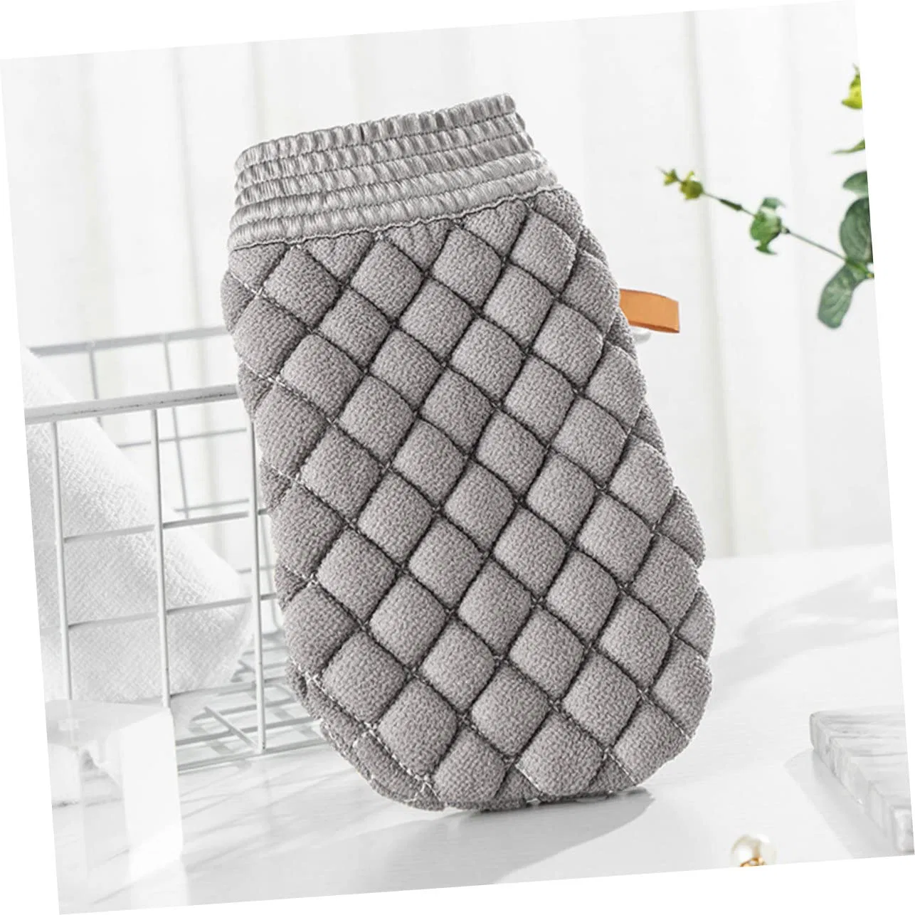 Эксфолиирующая варежка для душа Healvian, 23x13x2.5 см, Серый — фото 4