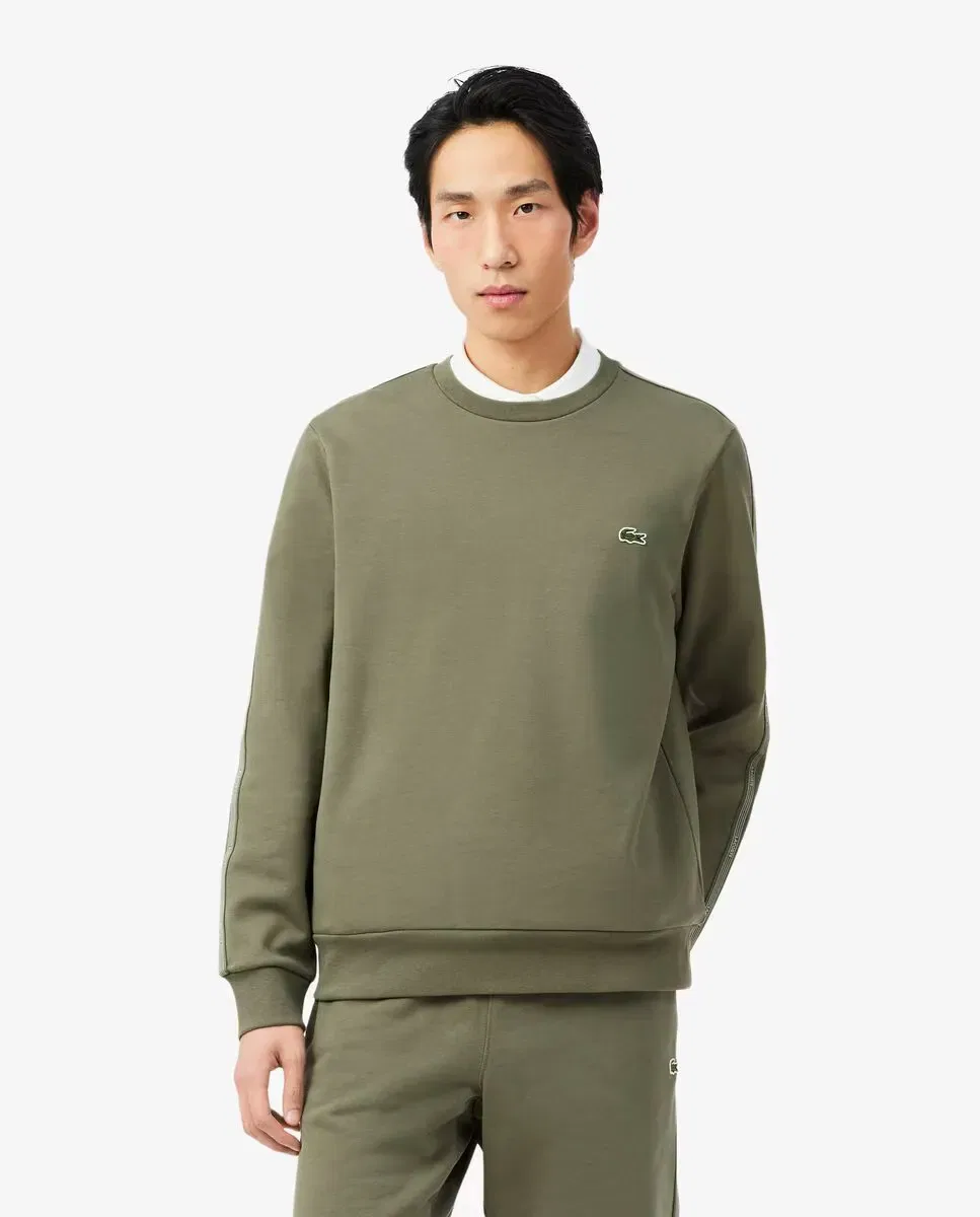 Мужская свитшот с полосой Lacoste, Verde Militar