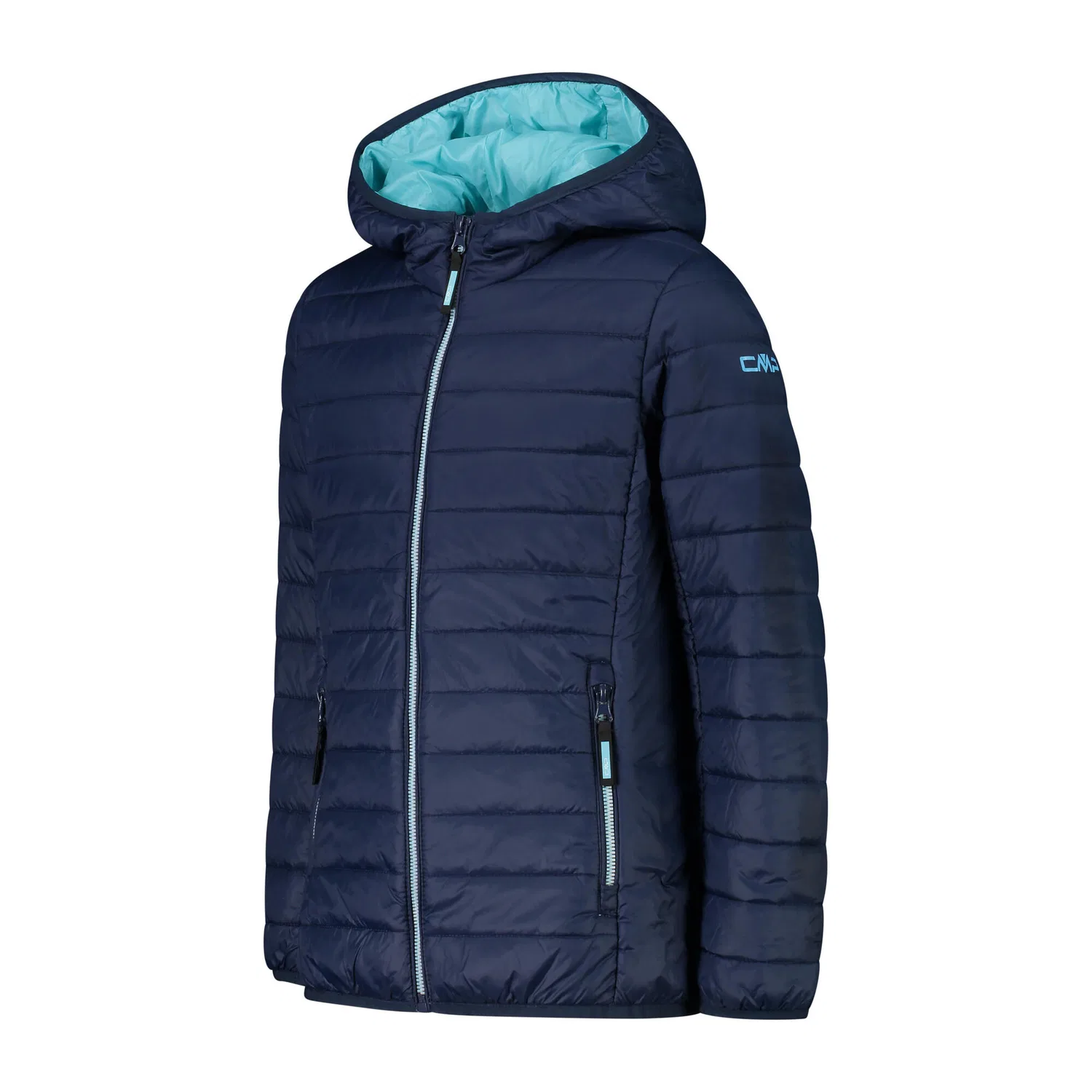 Детская куртка для девочек с цветными вставками Kid G Jacket Fix Hood Cmp, Konigsblau Pastellblau Mediterranes Blau — фото 2