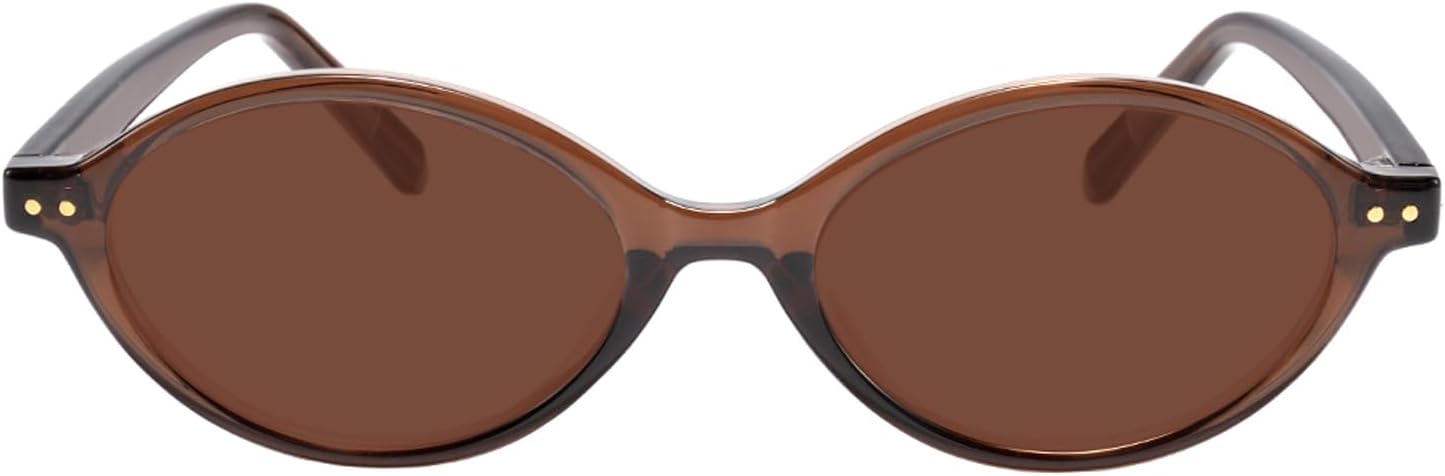 

Солнцезащитные очки TIJN Olisa Retro Oval для женщин и мужчин – поляризованные, с защитой от УФ-излучения UV400, легкая и стильная оправа, модные солнцезащитные очки, 02. Brown / Brown