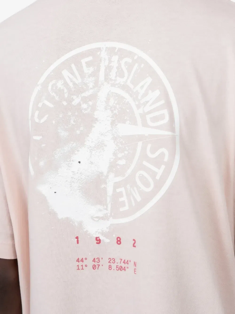 Футболка обычного кроя с принтом «Пустыня» Stone Island, розовый — фото 4