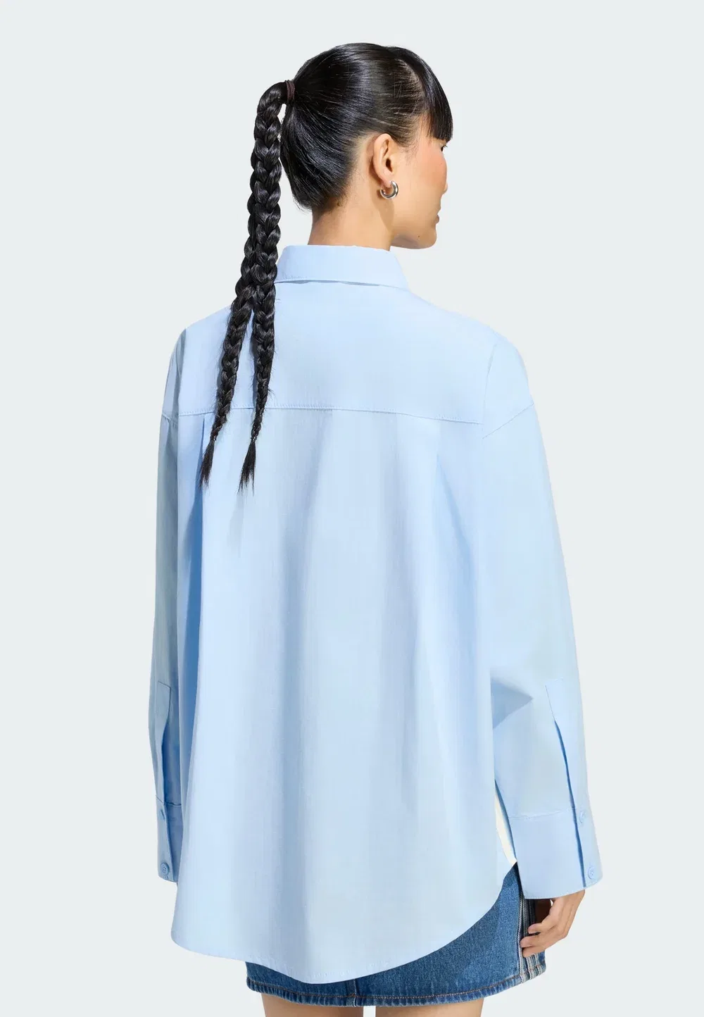 Полосатая рубашка - блузка на пуговицах Adidas Originals, Clear Sky — фото 2