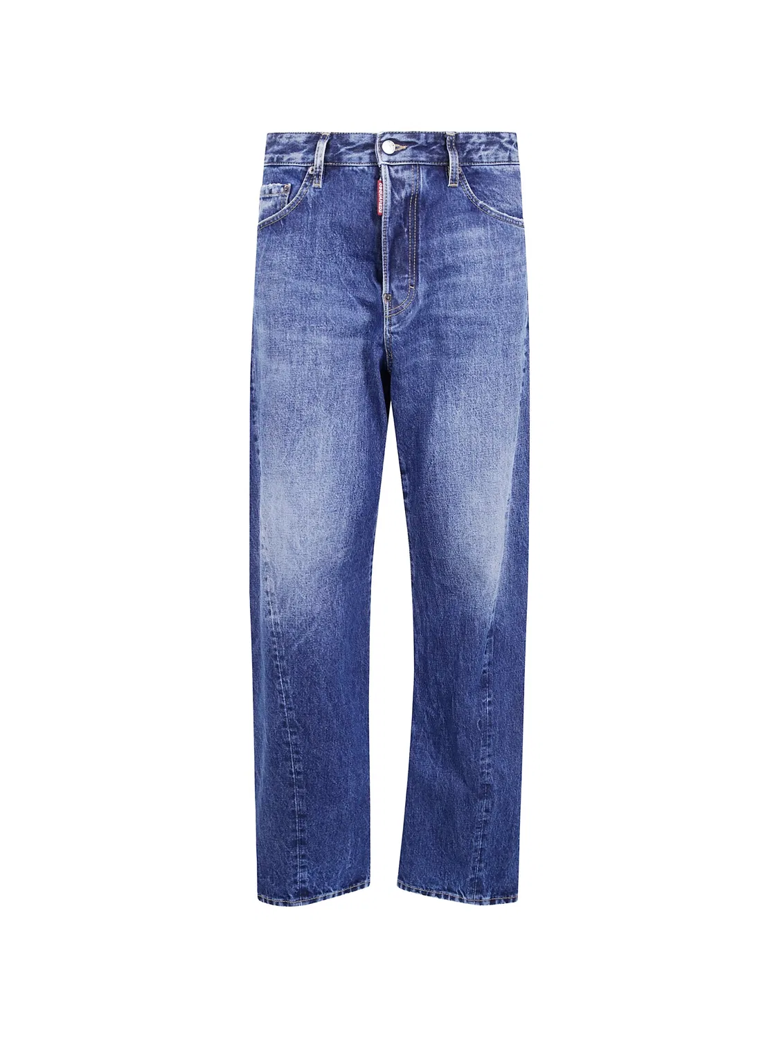 Широкие джинсы с клетчатым карманом DSQUARED2, синий