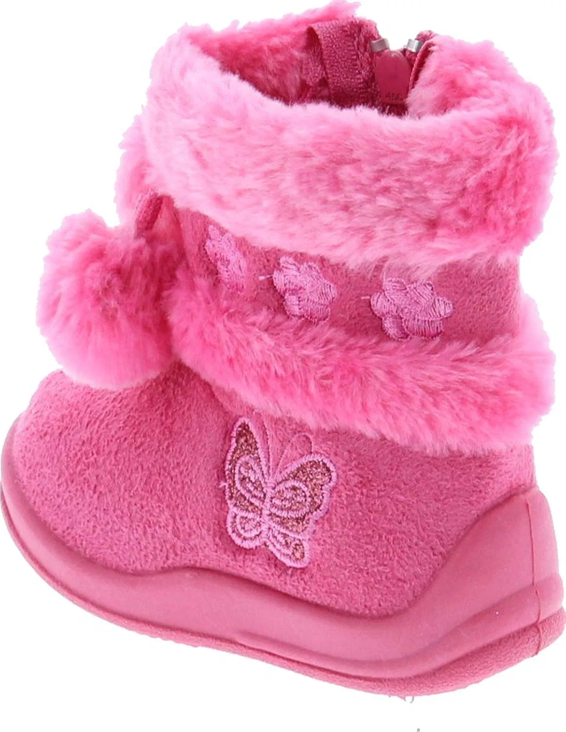 Детские ботинки для девочек с блестками и помпонами Zello Butterfly Max Footwear, Hot Pink — фото 3