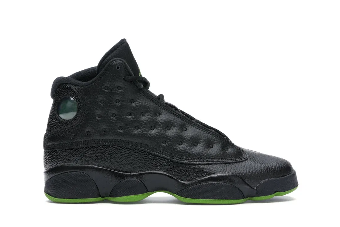 Детские кроссовки Lifestyle с цветовыми акцентами Jordan 13 Retro, Black/Altitude Green