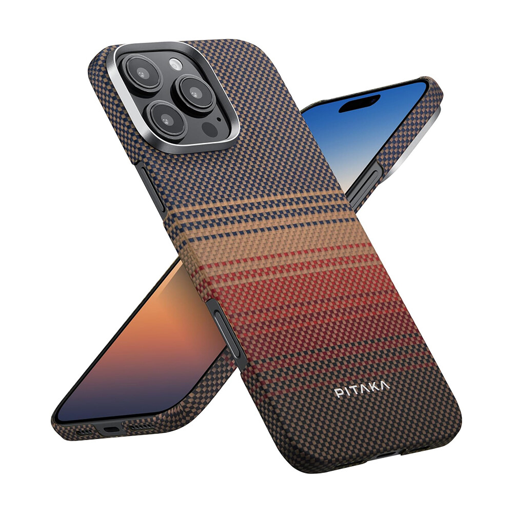 

Чехол Pitaka Ultra Slim Case для iPhone 16 Pro Max с MagSafe, Sunset, Оранжевый, Чехол Pitaka Ultra Slim Case для iPhone 16 Pro Max с MagSafe, Sunset