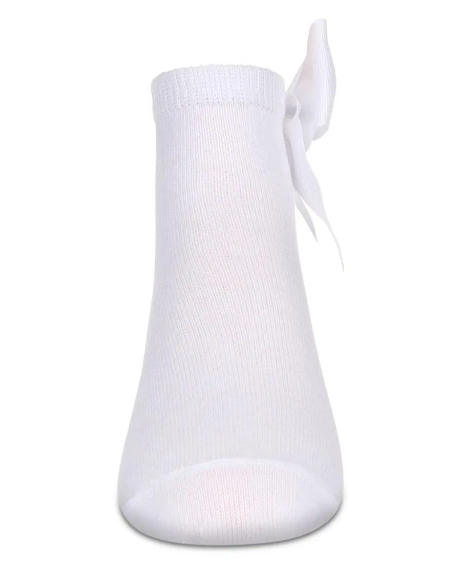 Детские носки-следки с бантиком сзади, хлопковые MeMoi, White — фото 2