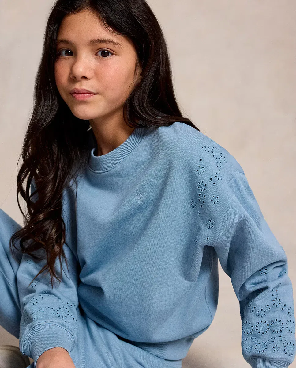 Детская худи для девочек с вышивкой Porcelana Polo Ralph Lauren, Porcelana — фото 3