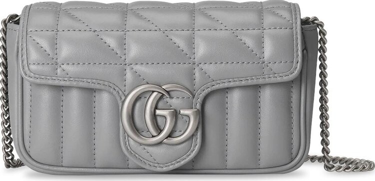 

Сумка Gucci GG Marmont Super Mini Bag Deep Grey, Серый, Сумка Gucci GG Marmont Super Mini Bag Deep Grey