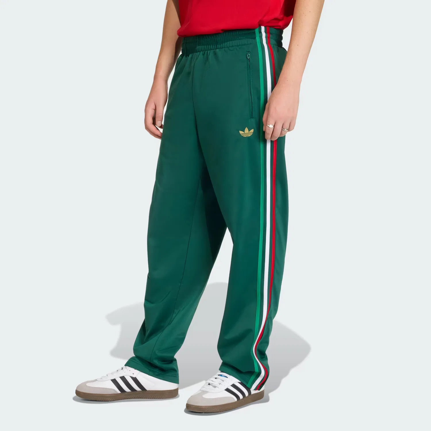 Мужские спортивные брюки с затягивающимся шнурком Firebird Adidas Originals, темно-зеленый/ярко-зеленый/белый