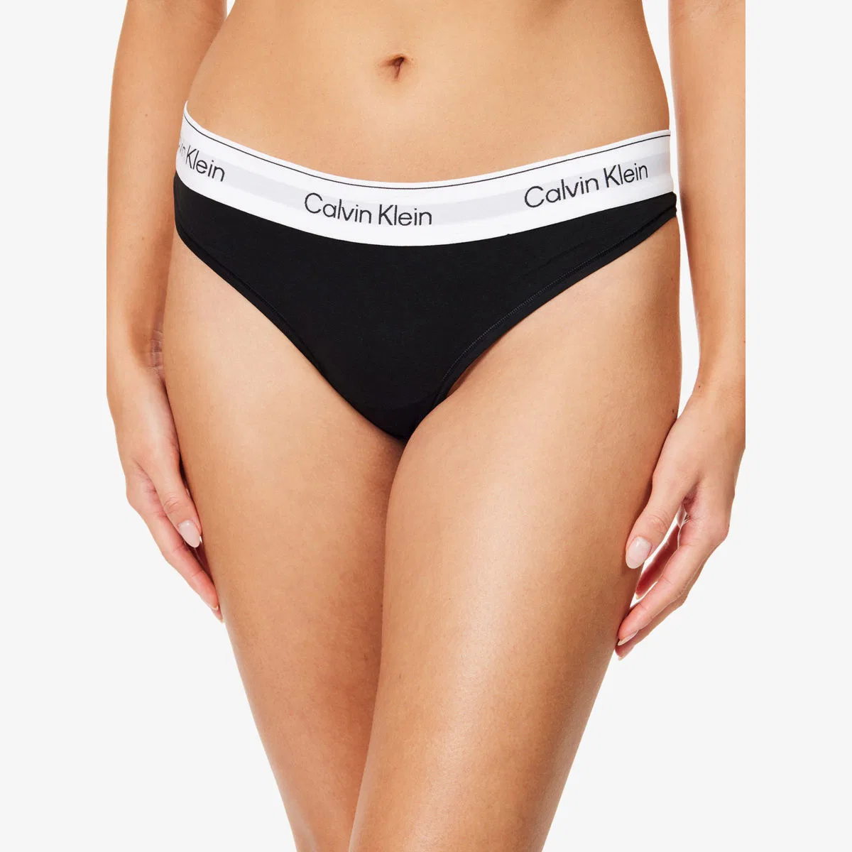 Трусики-стринги icon из хлопкового модала Calvin Klein, черный — фото 3